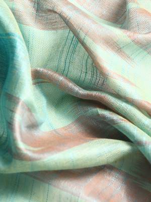 SWATIKA Green Cotton Traditional ikat Women's  Saree With Blouse piece 7