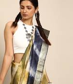 SWATIKA Green Silk Traditional bandhej Women's  Saree With Blouse piece