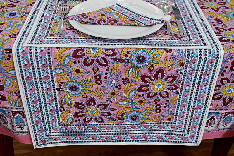 MultiColor Garden Table Cover Decorative Floral Table Mat Artisan Table Covers
