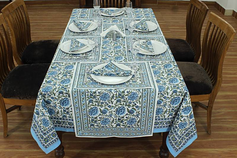 White Modern Table Covers Indian Handmade Table Cover Vintage Style