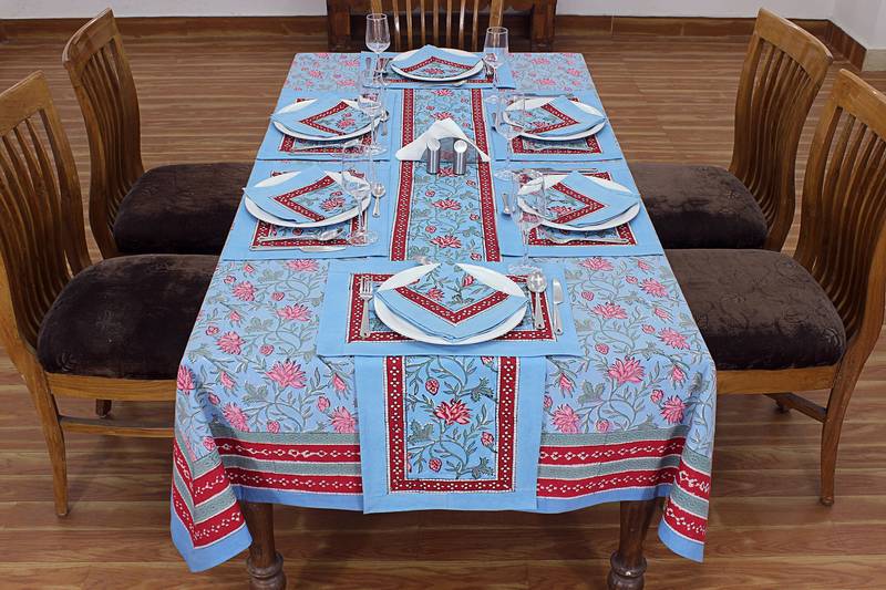 Colorful Table Cover Indian Table Linen Housewarming Gift Garden Table Cloth