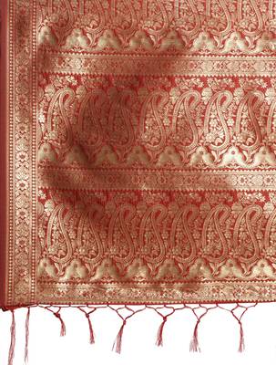 Navy Blue Woven  Art Silk Saree With Blouse 3
