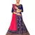 Blue embroidered satin semi stitched lehenga