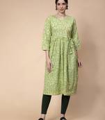 Light-green printed cotton kurtas-and-kurtis