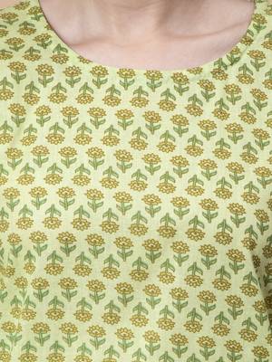 Light-green printed cotton kurtas-and-kurtis 5