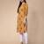 Mustard printed cotton kurtas-and-kurtis