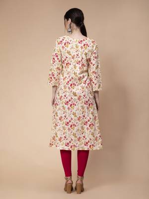 Off-white printed cotton kurtas-and-kurtis 4