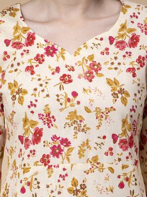 Off-white printed cotton kurtas-and-kurtis 5