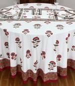 Dining Table Cover Pure Cotton Cloth Block Printed Table Cloth Round Table Mats