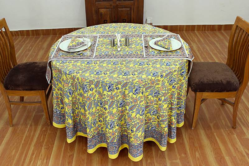 Yellow Outdoor Table Cover Dining Table Covers Home Decorative Floral Table Mat