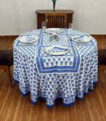 Hand Block Printed Table Cloth Home Decor Table Cover Dining Round Table Throws