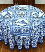Natural Cotton Table Felt Decorative Coffee Table Cloth Round Dining Table Throw