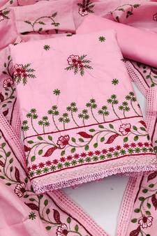 Pink embroidered cotton salwar