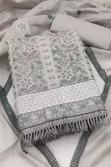 Grey embroidered cotton salwar