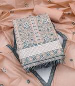 Peach embroidered cotton salwar