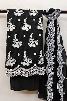 Black embroidered georgette salwar