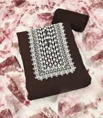 Brown embroidered georgette salwar