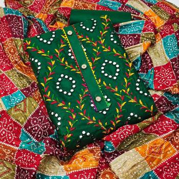 Green embroidered cotton salwar 1