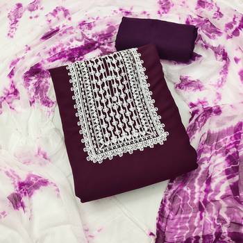 Magenta embroidered georgette salwar 1