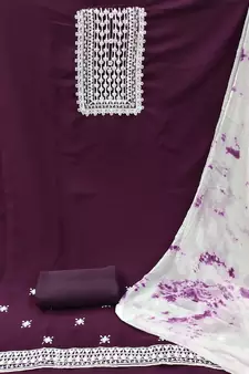 Magenta embroidered georgette salwar