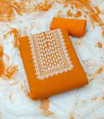Orange embroidered georgette salwar