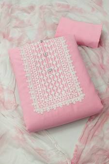 Pink embroidered georgette salwar