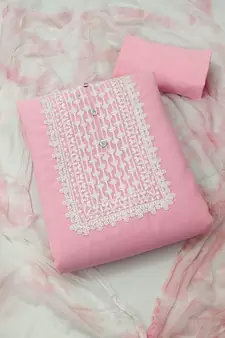 Pink embroidered georgette salwar