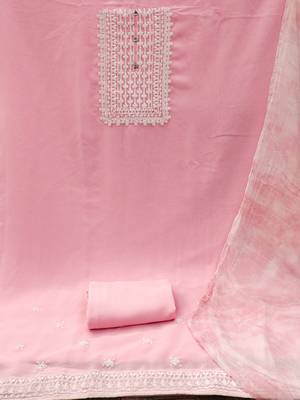 Pink embroidered georgette salwar 2