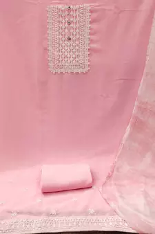 Pink embroidered georgette salwar