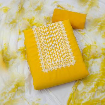Yellow embroidered georgette salwar 1