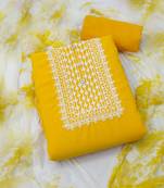 Yellow embroidered georgette salwar