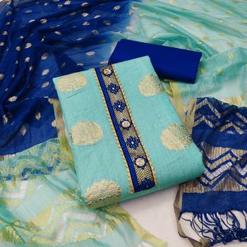 Sea-green printed jacquard salwar 1