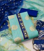 Sea-green printed jacquard salwar