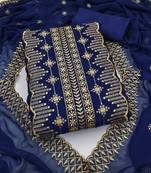 Blue embroidered georgette salwar