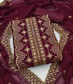 Magenta embroidered georgette salwar