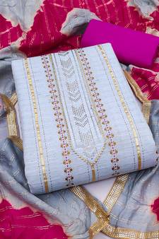 Teal-blue gota cambric salwar
