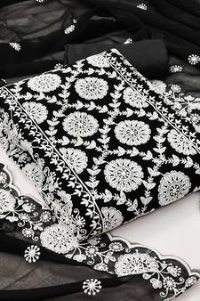Black embroidered georgette salwar