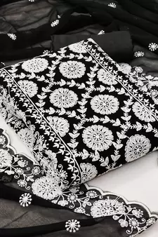 Black embroidered georgette salwar