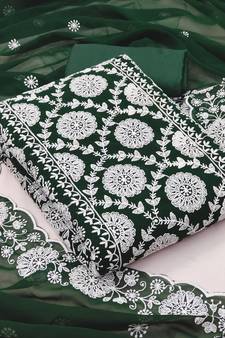 Green embroidered georgette salwar