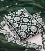 Green embroidered georgette salwar