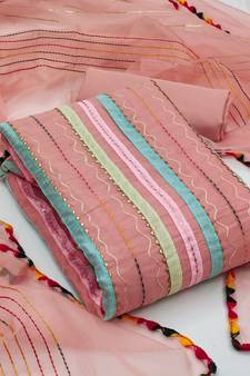 Pink embroidered chanderi salwar