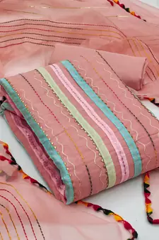 Pink embroidered chanderi salwar
