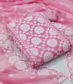 Pink embroidered georgette salwar