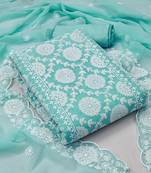 Sea-green embroidered georgette salwar