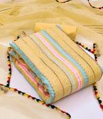 Yellow embroidered chanderi salwar