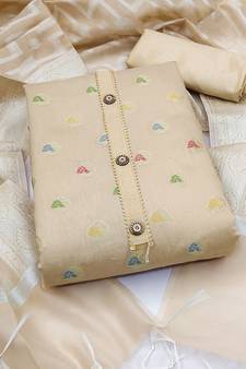 Beige woven jacquard salwar