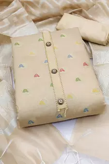Beige woven jacquard salwar