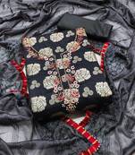 Grey embroidered jacquard salwar