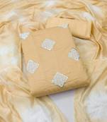 Beige embroidered cotton salwar