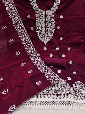 Purple embroidered chanderi salwar 2